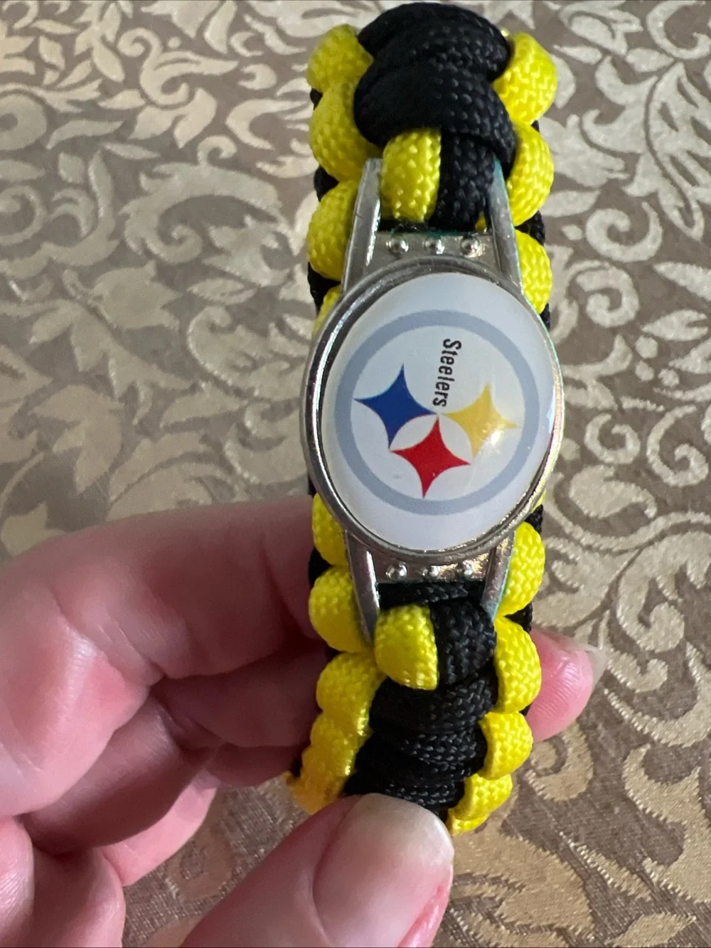NFL Pittsburgh Steelers Black & Gold Braided Rope Wrist Bracelet